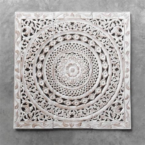 Moroccan Decent Wood Carving Wall Art Hanging Siam Sawadee Carved