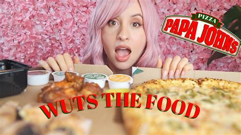 Asmr Papa Johns Mukbang Pizza 🍕🍕🍕 Wings🍗🍗 Papa Bites Youtube