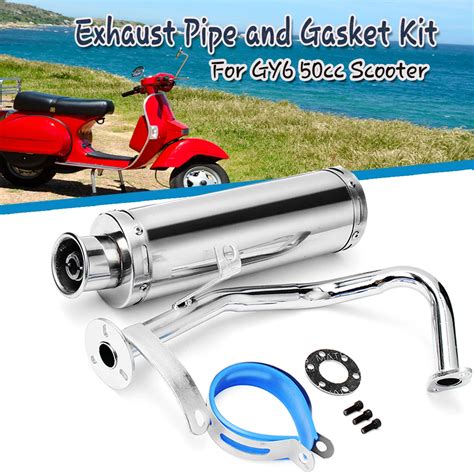 Stainless Steel Exhaust Muffler Pipe System Gasket Kit Fit For Scooter