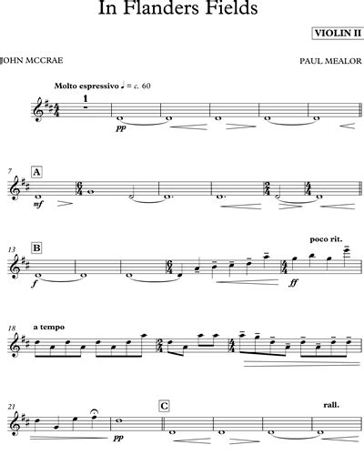 In Flanders Fields Piano Sheet Music By Paul Mealor Nkoda