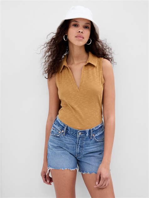 Essential Rib V Neck Tank Top Gap