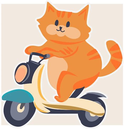 Cat scooter Vectors & Illustrations for Free Download | Freepik