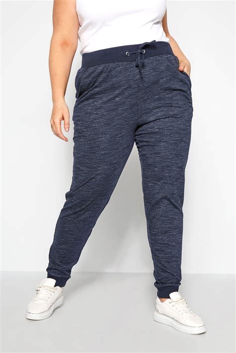 Navy Marl Lightweight Joggers Yours Clothing