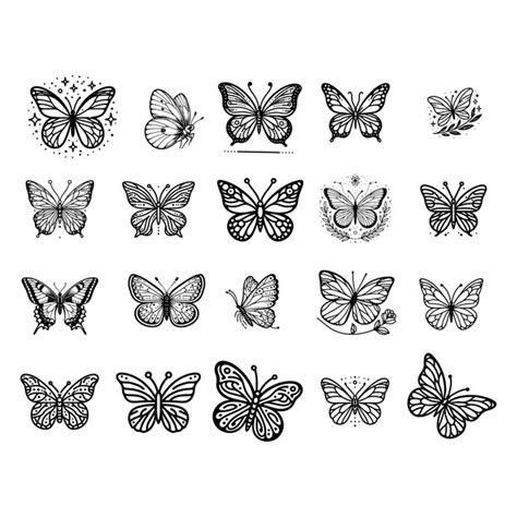 Hand Drawn Butterfly Vector Illustration Bundle Premium Ai Generated Vector