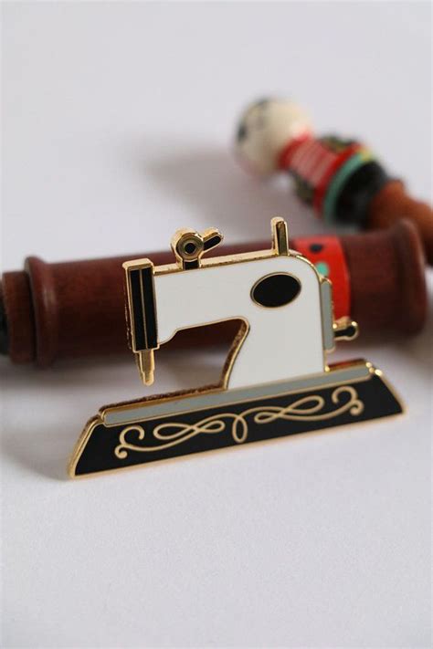 Black Sewing Machine Enamel Pin Crafty Enamel Pinhard Enamel Spring