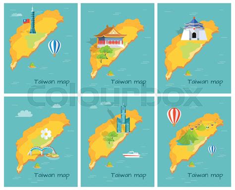 Concept of Taiwan Map in Pacific Ocean Graphic | Stock vector | Colourbox