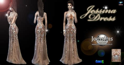 Jessina Robe Sims 4 Pour Elle En 6 Teintes Robe Du Soir Voile Strass Paillettes Une Robe