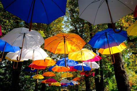 Many Many Colorful Umbrellas To The Delight Of All Editorial Stock