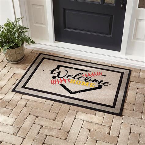 Welcome To Our Home Softballbaseball Door Mat Great For Housewarming