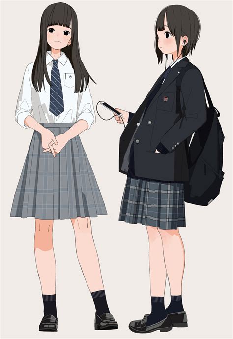 ボードイラスト 女学生中心のピン