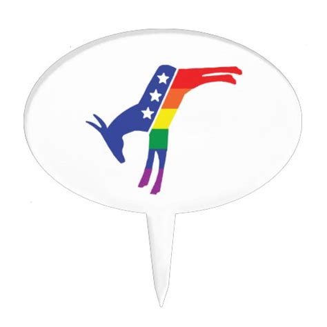 Gay Pride Democrat Donkey Cake Picks Zazzle