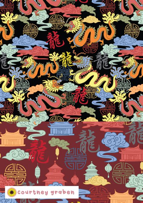 Chinese Dragon Surface Pattern by Courtney Graben :: Behance