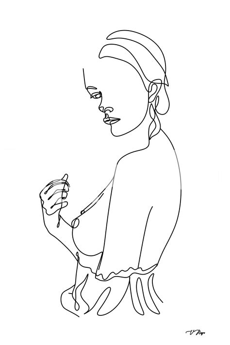 Line Art Female Nudity Wallpaper Happywall