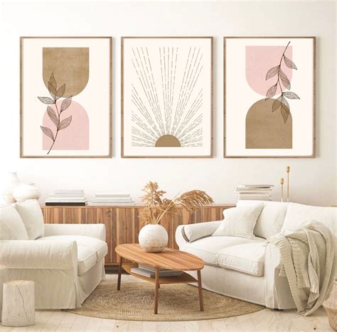 Boho Wall Art Gallery Wall Set Mid Century Modern Prints Etsy