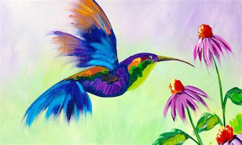 Beginner Learn To Paint A Hummingbird And Flower The Art Sherpa