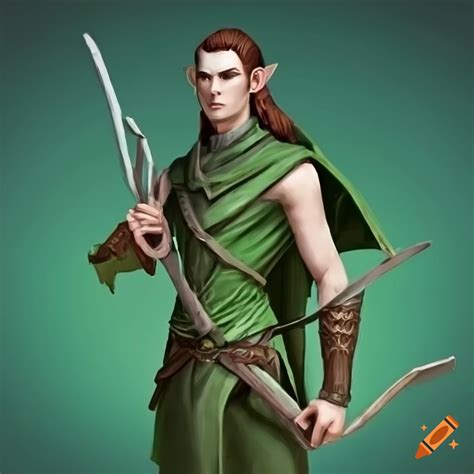 Male Elven Ranger In A Green Outfit On Craiyon