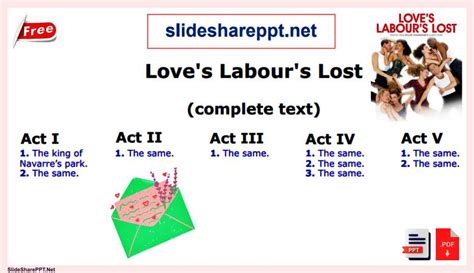 Loves Labours Lost Ppt Slides And Pdf Slide Share Ppt