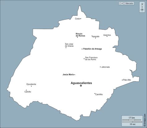 Aguascalientes Mapa Gratuito Mapa Mudo Gratuito Mapa En Blanco