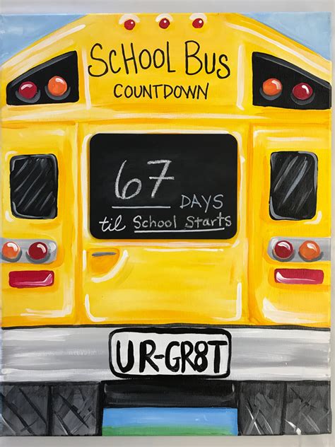 School Bus Line Art