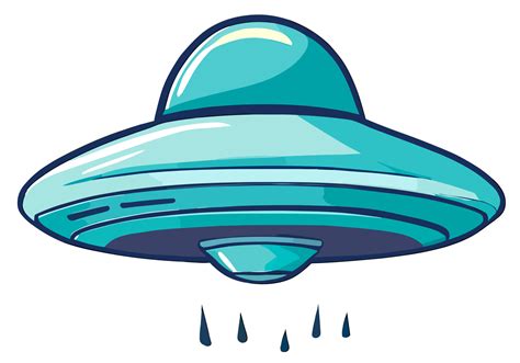 Ufo Extraterrestrial Spaceship Flying Isolated Cartoon Illustration