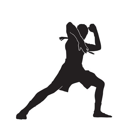 Male Muay Thai Martial Arts Fighter Vector Silhouette 13081858 Vector