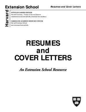 Fillable Online Fillable Online Ocs Fas Harvard Harvard Extension Cover