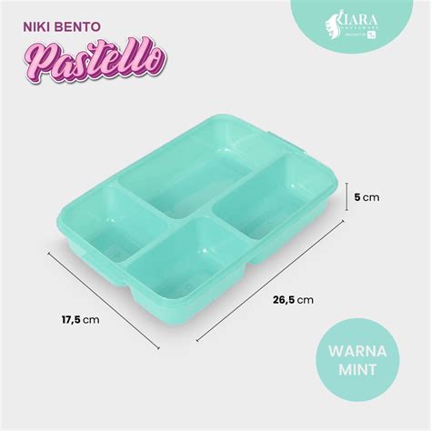 Jual Kiara Niki Bento Kotak Makan Sekat 4 Kotak Bekal Makan Anti Tumpah