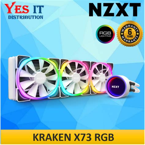 Nzxt Kraken X73 Rgb Series White Aio Liquid Cooler With White Aer Rgb Fans Shopee Malaysia