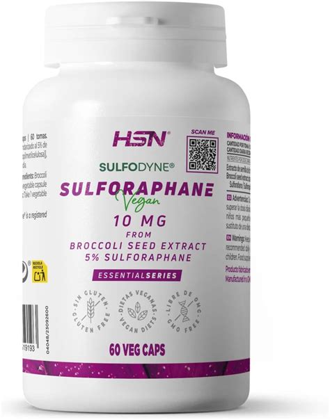 HSN Sulforafano 20mg Extracto de Brócoli 400mg Sulfodyne por dosis