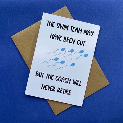 Funny Vasectomy Swim Team Card Etsy