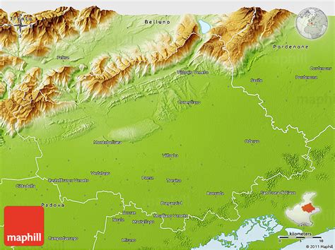 Physical 3d Map Of Treviso