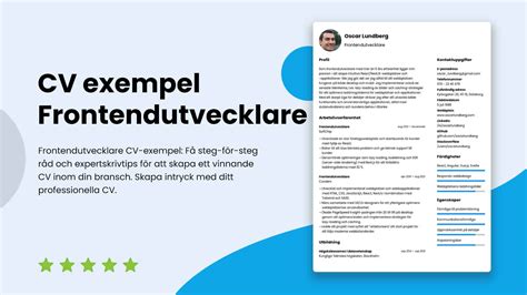 Cv Exempel Frontendutvecklare Skrivtips Och Gratis Guide