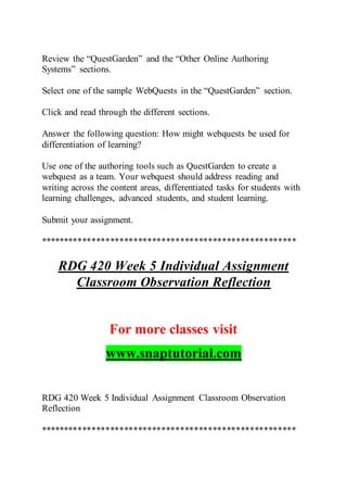 Rdg Education Redefined Snaptutorial