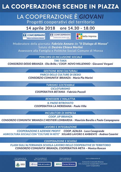 La Cooperazione Ci Invita In Piazza Il Dialogo Di Monza