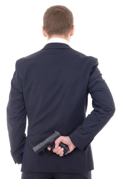 Businessman Holding Gun Behind His Back Images Stock Photos D