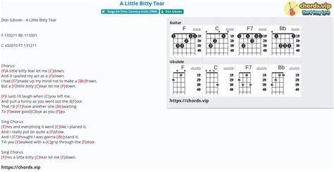 Chord: A Little Bitty Tear - tab, song lyric, sheet, guitar, ukulele ...