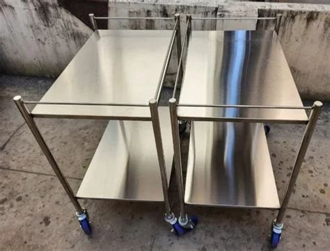 Silver Stainless Steel Ss Instrument Trolley For Hospitals Size