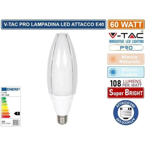 V TAC PRO VT 260 LAMPADINA LED E40 60W OLIVE LAMP SMD CHIP SAMSUNG