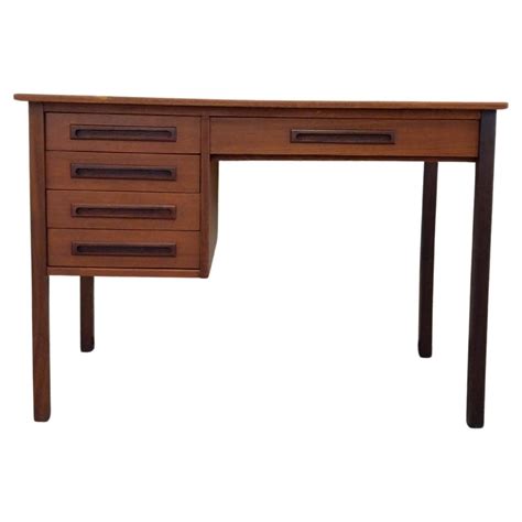 Vintage Danish Mid Century Modern Teak Writing Desk At 1stDibs