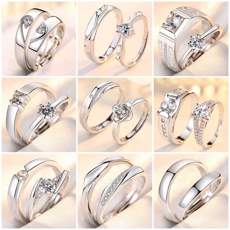 Jual 2pcs Cincin Pasangan Couple Perak 925 Cincin Tunangan Lamaran