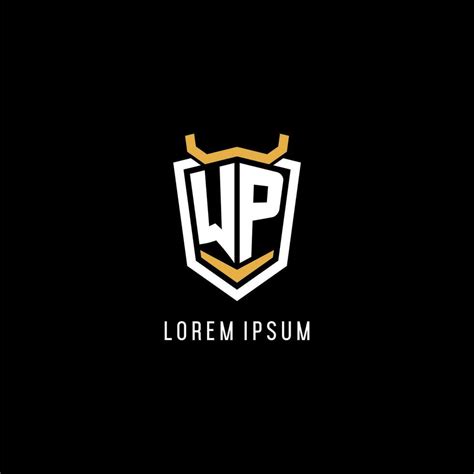 Initial Wp Geometric Shield Esport Logo Monogram Design Style