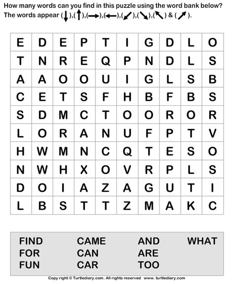 Find And Circle The Words Turtle Diary Worksheet