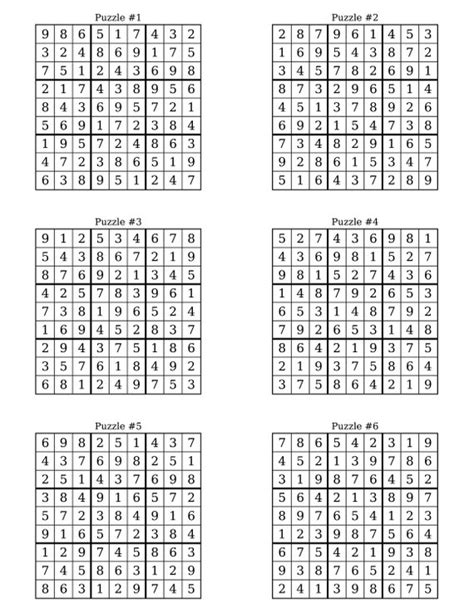 Sudoku Printable Medium 6 Per Page