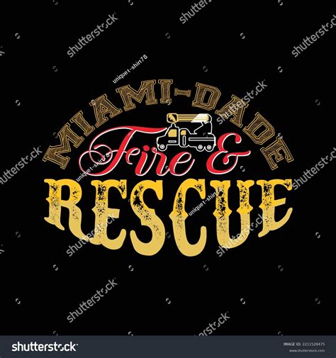 Miamidade Fire Rescue Vector Tshirt Template Stock Vector (Royalty Free ...