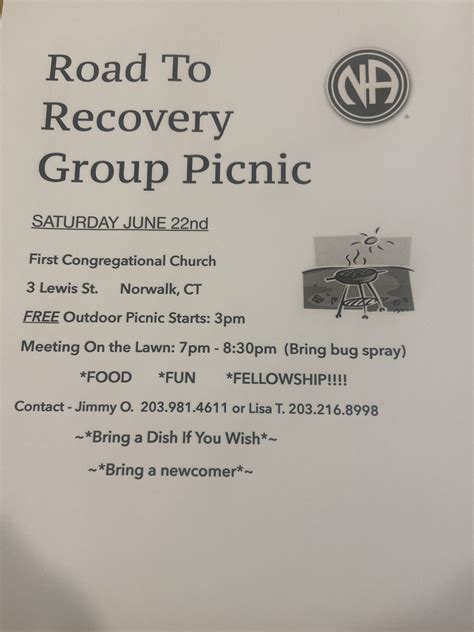 Road To Recovery Group Picnic Connecticut Region Of Narcotics Anonymous