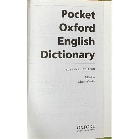 Pocket Oxford English Dictionary Inspire Bookspace