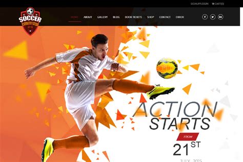 Responsive Free Sports Website Templates - Templates Hub