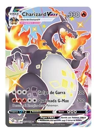 Card Pok Mon Shiny Charizard Vmax Brinde Parcelamento Sem Juros