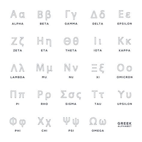 Ilustração Vetorial Do Desenho Do Alfabeto Grego Vetor Premium