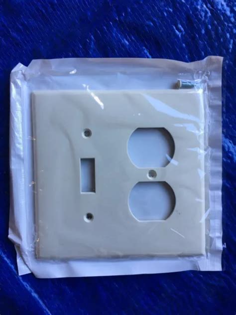 Leviton Lt Almond G Midway Toggle Switch Duplex Outlet Nylon Wallplate